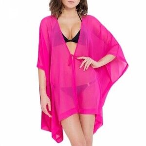 L'Agent by Agent Provocateur Rosana Swim Coverup One Size Deep Pink Barbie NWT